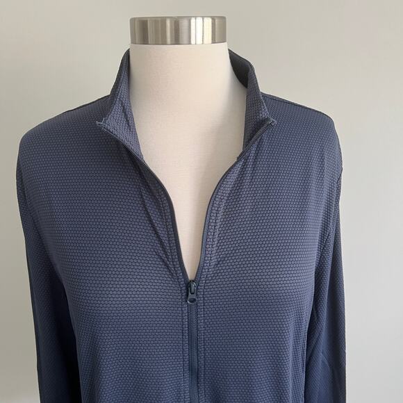 Tommy Bahama Golf Athletic Full Zip Jacket Thumbholes Blue XL Textured - Picture 2 of 12
